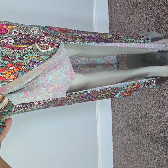 London Times colorful rwmetro paisley print maxi dress-12 - Picture 3 of 9